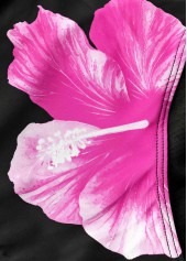 Tie Mid Waisted Floral Print Black Bikini Set | thumb picture 