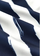 Tie Mid Waisted Striped Navy Tankini Set | thumb picture 