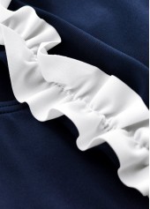 Tie Mid Waisted Striped Navy Tankini Set | thumb picture 