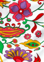 Circular Ring Floral Print Multi Color One Piece Swimwear | thumb picture 