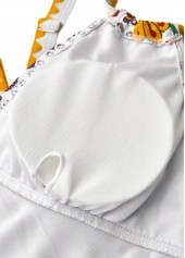 Circular Ring Floral Print Multi Color One Piece Swimwear | thumb picture 