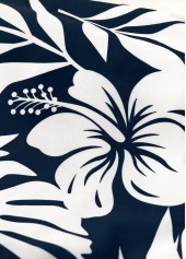 Circular Ring Floral Print Navy One Piece Swimwear | thumb picture 