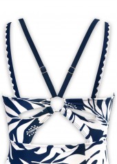 Circular Ring Floral Print Navy One Piece Swimwear | thumb picture 