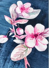 Denim Blue Random Floral Print Sleeveless Tank Top | thumb picture 