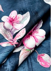 Denim Blue Random Floral Print Sleeveless Tank Top | thumb picture 