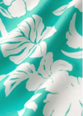 Mid Waisted Floral Print Cyan Tankini Set | thumb picture 