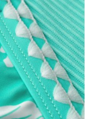 Mid Waisted Floral Print Cyan Tankini Set | thumb picture 