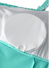 Mid Waisted Floral Print Cyan Tankini Set | thumb picture 