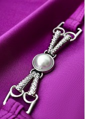 Twist V-Neck Purple One Piece Swimdress | thumb picture 