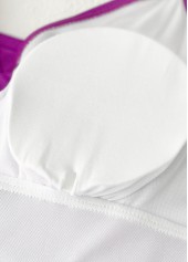 Twist V-Neck Purple One Piece Swimdress | thumb picture 