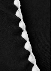 Patchwork Mid Waisted Striped Black Tankini Set | thumb picture 