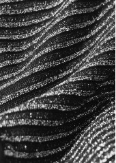 Patchwork Mid Waisted Striped Black Tankini Set | thumb picture 