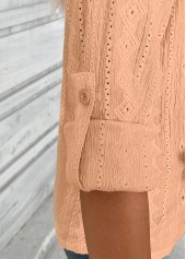 Dusty Pink 3/4 Sleeve Split Neck Blouse | thumb picture 