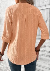 Dusty Pink 3/4 Sleeve Split Neck Blouse | thumb picture 