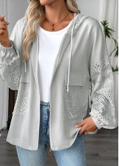 Light Grey Marl Long Sleeve Hoodie