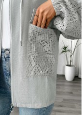 Light Grey Marl Long Sleeve Hoodie | thumb picture 