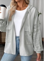 Light Grey Marl Long Sleeve Hoodie | thumb picture 