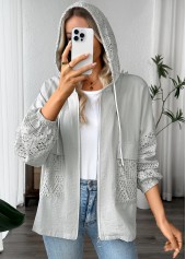 Light Grey Marl Long Sleeve Hoodie | thumb picture 