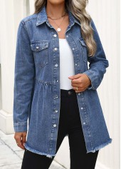 Denim Blue Tummy Coverage Long Sleeve Coat | thumb picture 