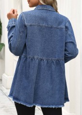 Denim Blue Tummy Coverage Long Sleeve Coat | thumb picture 