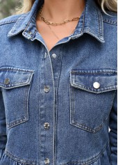 Denim Blue Tummy Coverage Long Sleeve Coat | thumb picture 