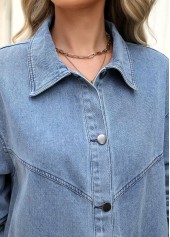 Denim Blue Tummy Coverage Long Sleeve Coat | thumb picture 