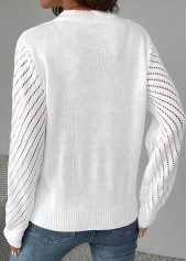 White Long Sleeve Round Neck Sweater | thumb picture 