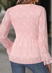 Light Pink Long Sleeve Heart Collar Blouse | thumb picture 