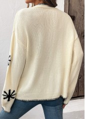 Beige Geometric Print Long Sleeve Cardigan | thumb picture 