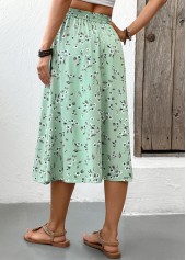 Sage Green Ditsy Floral Print A Line Skirt | thumb picture 