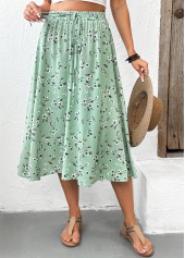 Sage Green Ditsy Floral Print A Line Skirt | thumb picture 