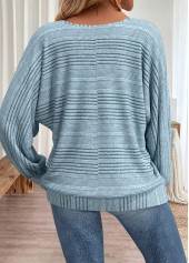 Dusty Blue Long Sleeve Round Neck T Shirt | thumb picture 