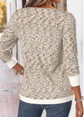 Light Camel Long Sleeve V Neck T Shirt | thumb picture 