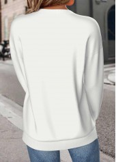 White Long Sleeve Round Neck Sweatshirt | thumb picture 