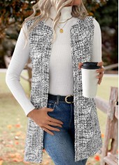 Black Graffiti Print Sleeveless Round Neck Waistcoat | thumb picture 