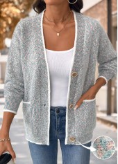 Multi Color Tummy Coverage Long Sleeve Cardigan