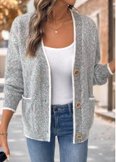 Multi Color Tummy Coverage Long Sleeve Cardigan | thumb picture 