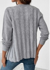 Grey Tummy Coverage Long Sleeve Round Neck Cardigan | thumb picture 