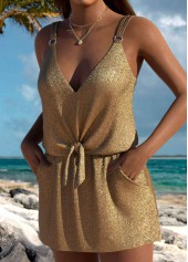 Champagne Circular Ring One Piece Swimdress | thumb picture 