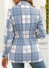 Light Blue Tummy Coverage Plaid Long Sleeve Shirt | thumb picture 