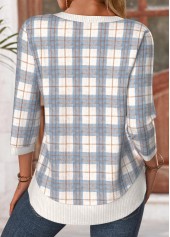 Blue Tummy Coverage Plaid Long Sleeve T Shirt | thumb picture 