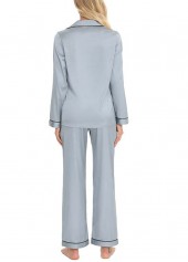 Dark Grey Long Sleeve Lounge Top and Pants | thumb picture 