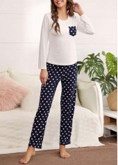White Star Print Long Sleeve Lounge Top and Pants | thumb picture 