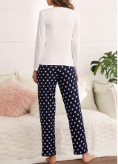 White Star Print Long Sleeve Lounge Top and Pants | thumb picture 