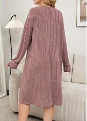 Dark Reddish Purple Long Sleeve V Neck Nightdress | thumb picture 