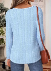 Light Blue Tummy Coverage Plaid Long Sleeve T Shirt | thumb picture 