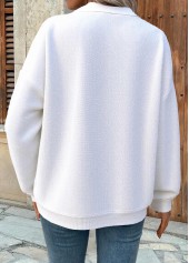 Zipper Long Sleeve Turn Down Collar Sweatshirt | thumb picture 
