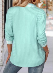 Light Green Tummy Coverage Plaid Long Sleeve Sweatshirt | thumb picture 