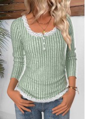 Sage Green Tummy Coverage Long Sleeve T Shirt