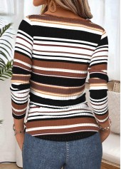 Multi Color Tummy Coverage Striped Long Sleeve T Shirt | thumb picture 